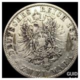 1878-J Germany Hamburg Stater Silver 2 Mark