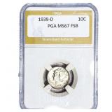 1939-D Mercury Silver Dime PGA MS67FSB