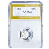 1870 Seated Liberty Half Dime PGA MS63