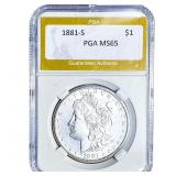 1881-S Morgan Silver Dollar PGA MS65