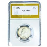 1940 Washington Silver Quarter PGA PR68