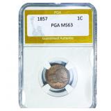 1857 Flying Eagle Cent PGA MS63
