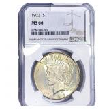 1923 Silver Peace Dollar NGC MS66