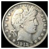 1915 Barber Silver Half Dollar LIGHTLY  CIRCULATE