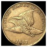 1857 Copper-Nickel Flying Eagle Cent CLOSELY  UNC