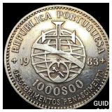 1983 Portugal Silver 1,000 Escudos