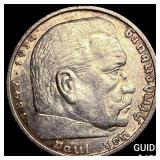 1936-A Germany Silver 5 Reichsmark CHOICE BU