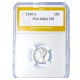 1930-S Mercury Silver Dime PGA MS66 FSB