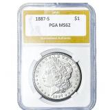 1887-S Morgan Silver Dollar PGA MS62