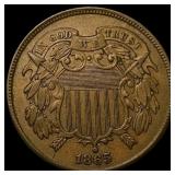 1865 Two-Cent Piece CHOICE AU