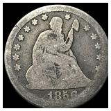 1856-O Silver Seated Liberty Quarter NICELY  CIRC