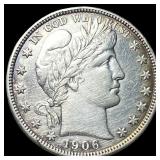 1906-D Silver Barber Half Dollar CLOSELY  UNCIRCU