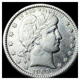 1908-O Silver Barber Quarter CLOSELY UNCIRCULATED