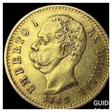 1882 Kingdom of Italy Gold 20 Lire