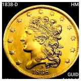 1838-D HM-1 $5 Gold Half Eagle UNCIRCULATED