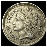 1865 Nickel Three-Cent Piece CLOSELY UNCIRCULATED
