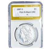 1887-S Morgan Silver Dollar PGA Brilliant UNC PL