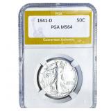 1941-D Walking Liberty Half Dollar PGA MS64
