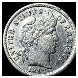 1897 Silver Barber Dime NEARLY UNCIRCULATED
