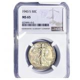 1943-S Walking Liberty Half Dollar NGC MS65
