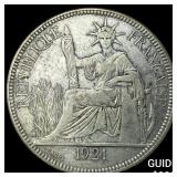 1921 French Indo-China .7813oz Silver Piastre