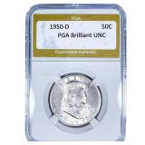1950-D Franklin Half Dollar PGA Brilliant UNC