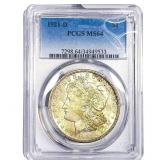 1921-D Morgan Silver Dollar PCGS MS64