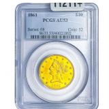 1861 $10 Gold Eagle PCGS AU53