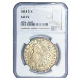 1888-S Morgan Silver Dollar NGC AU55