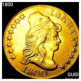 1800 $5 Gold Half Eagle CHOICE AU