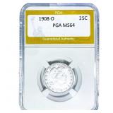 1908-O Barber Quarter PGA MS64