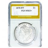 1878 8TF Morgan Silver Dollar PGA MS63+