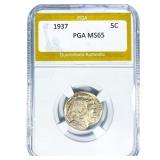 1937 Buffalo Nickel PGA MS65
