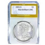1921-S Morgan Silver Dollar PGA Brilliant UNC