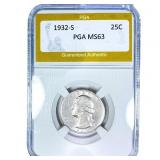 1932-S Washington Silver Quarter PGA MS63