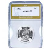 1950 Jefferson Nickel PGA PR65