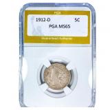 1912-D Liberty Victory Nickel PGA MS65