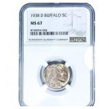 1938-D Buffalo Nickel NGC MS67