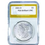 1921-D Morgan Silver Dollar PGA Brilliant UNC