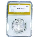 1947 Walking Liberty Half Dollar PGA MS66