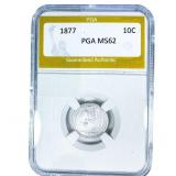 1877 Seated Liberty Dime PGA MS62