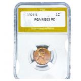 1927-S Wheat Cent PGA MS65 RD