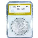 1900-O/CC Morgan Silver Dollar PGA AU55