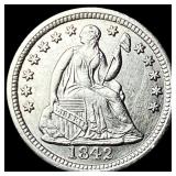 1842 Seated Liberty Half Dime CLOSELY UNCIRCULATED