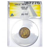 1909 Indian Head Cent ANACS AU55