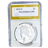 1923-D Silver Peace Dollar PGA Brilliant UNC