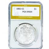 1882-CC Morgan Silver Dollar PGA MS64