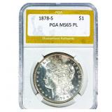 1878-S Morgan Silver Dollar PGA MS65 PL