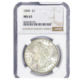 1890 Morgan Silver Dollar NGC MS63