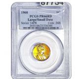 1960 Lincoln Memorial Cent PCGS PR66 RD Lg/Sm Date